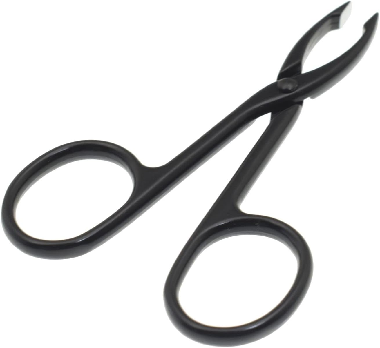 2 Pieces Tweezers Scissor Handle Straight Tip Scissor Shaped Eyebrows Tweezers for Hair Plucker Remover Facial Hair Eyebrows Care (Silver and Black) image number 6