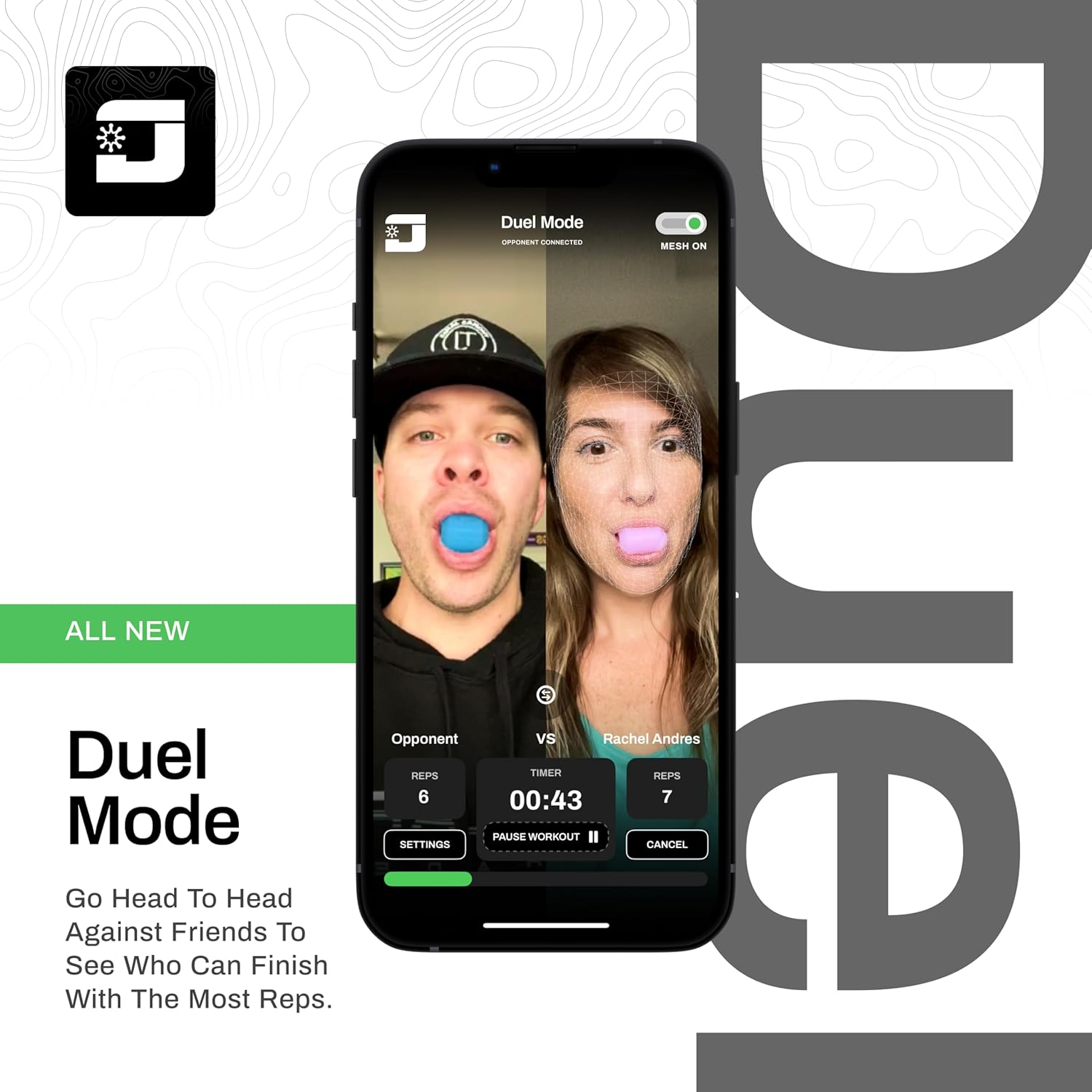 Jawzrsize Pop 'N Go Jaw, Face, and Neck Exerciser - Reduce Stress and Cravings by Exercising Your Jaws - Facial Exerciser (Advanced Green) - Blue image number 4