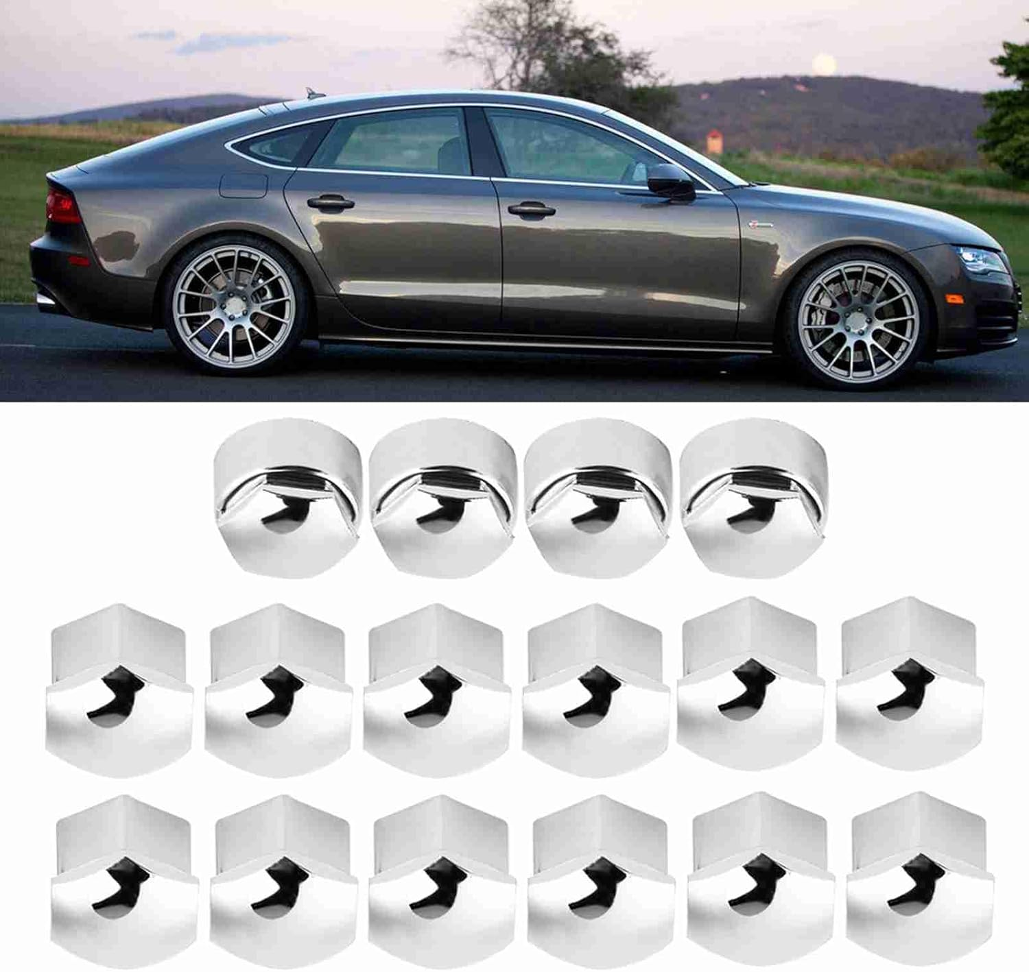 CYSFETENA Pack of 20 Wheel Nut Caps 17 Mm, Anti-Theft Wheel Bolt Caps for Wheel Bolts, ABS Wheel Nut Cover for Car Most Car Tyres (Silver) image number 5