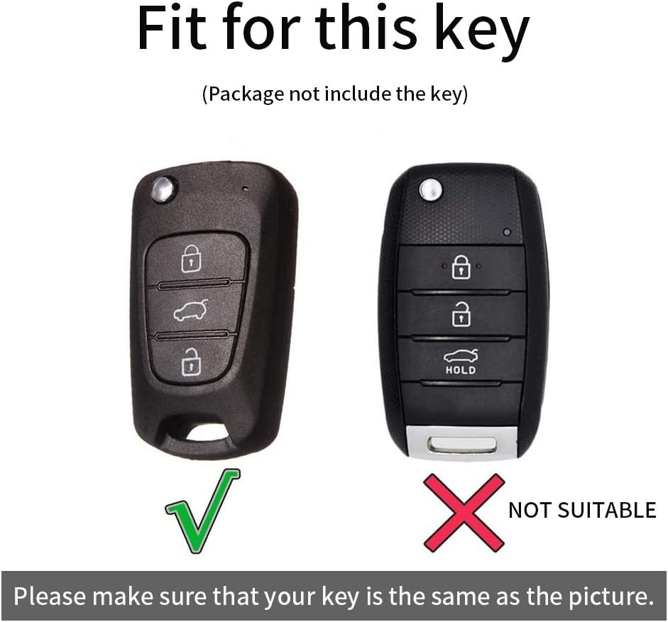 Ontto TPU Silicone Car Key Fob Cover Keyring for Kia Ceed Sportage Sorento Rio Hyundai I10 I20 I30 IX35 Veloster Accessories Flip Folding Key Case Remote Key Shell Key Holder Protector Red image number 1