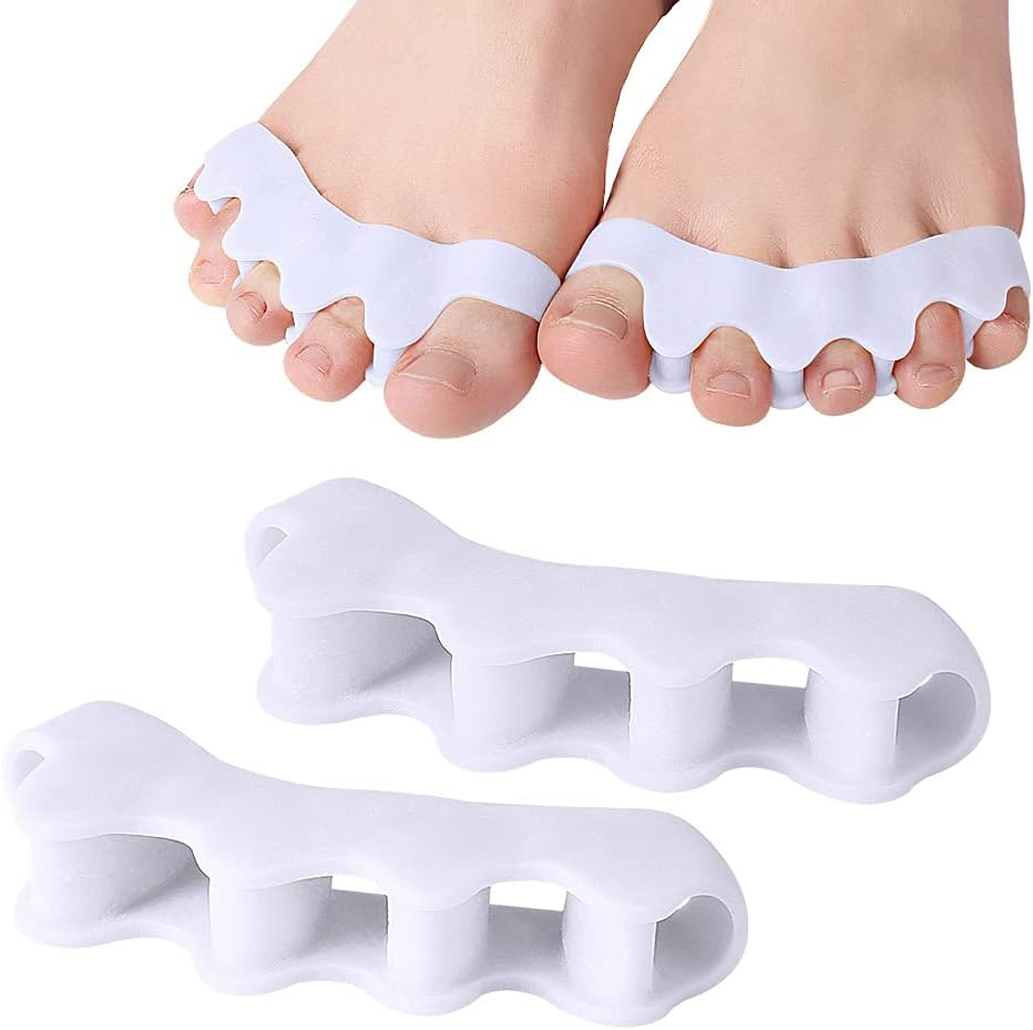 Toe Spacers for Bunions & Hammer Toe - 5 Hole Breathable Toe Separators, Gel High Elastic Hallux Valgus Corrector, Comfortable Toe Straightener for Foot Pain Relief [2 Pairs] image number 5