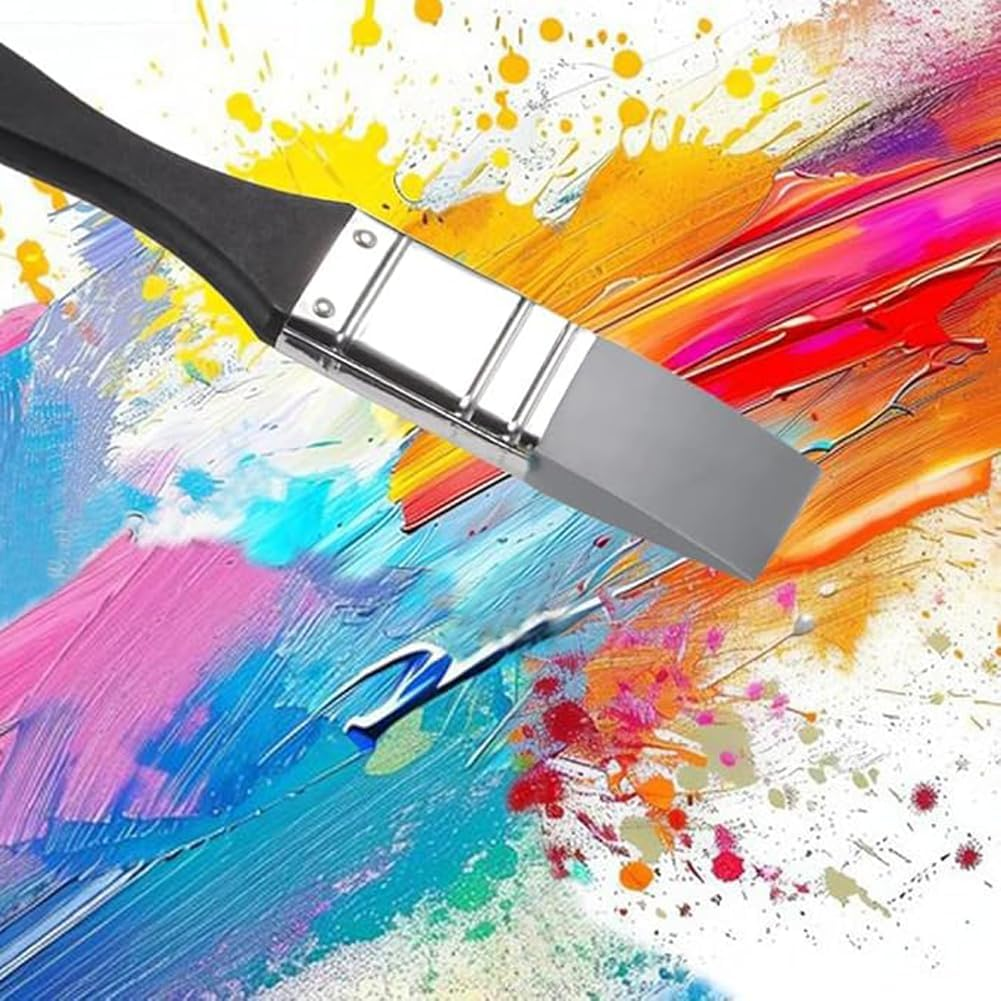 2 Pcs Silicone Paint Brush, 1Inch, 1.5Inch, Flat Silicone Paint Brush Flexible Painting Tools image number 1