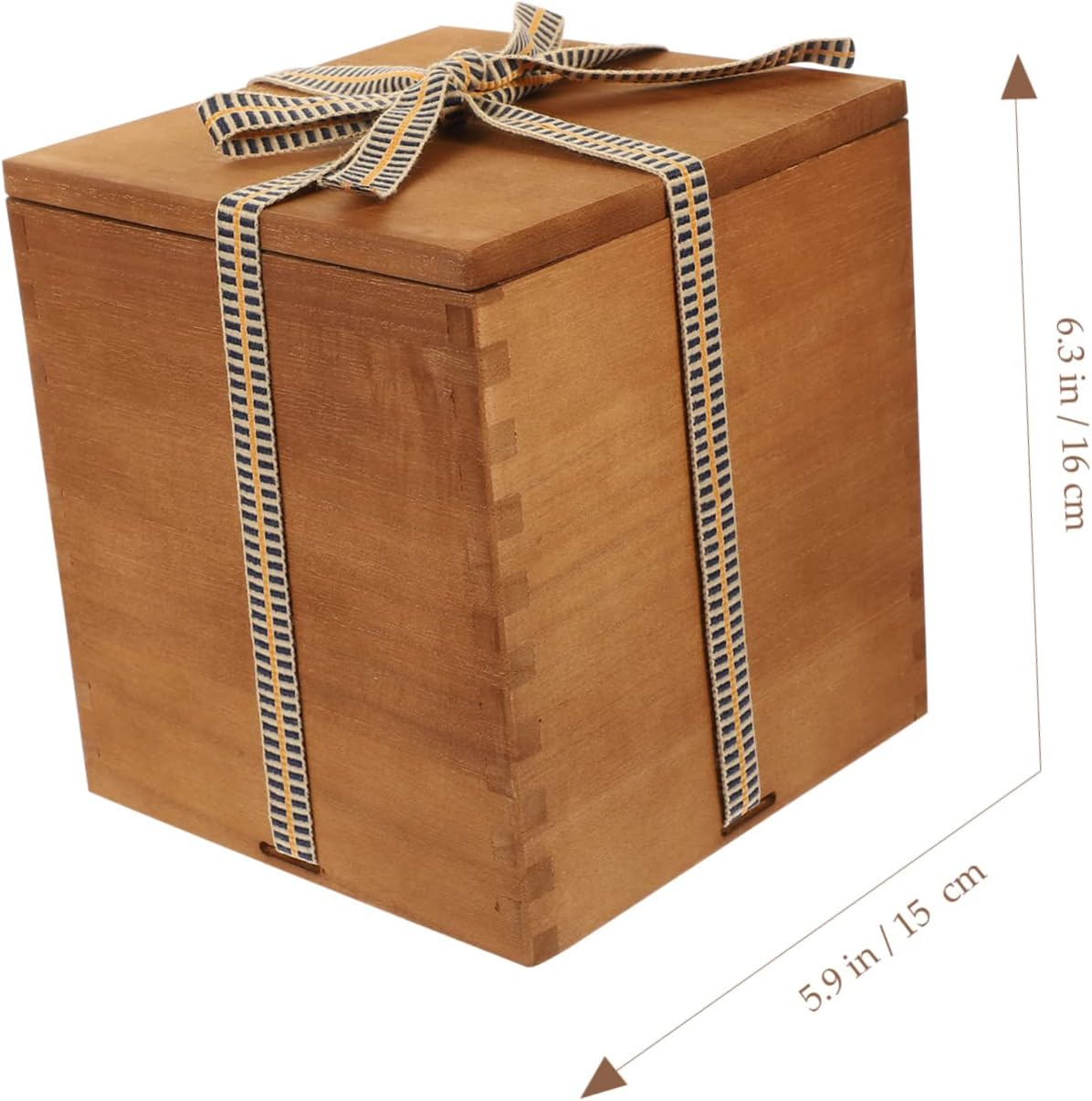 Vintage Ceramic Teacup and Vase Multi-Function Retro Wooden Storage Box Packaging Suitable for Wedding and Home Display in Square Design image number 1