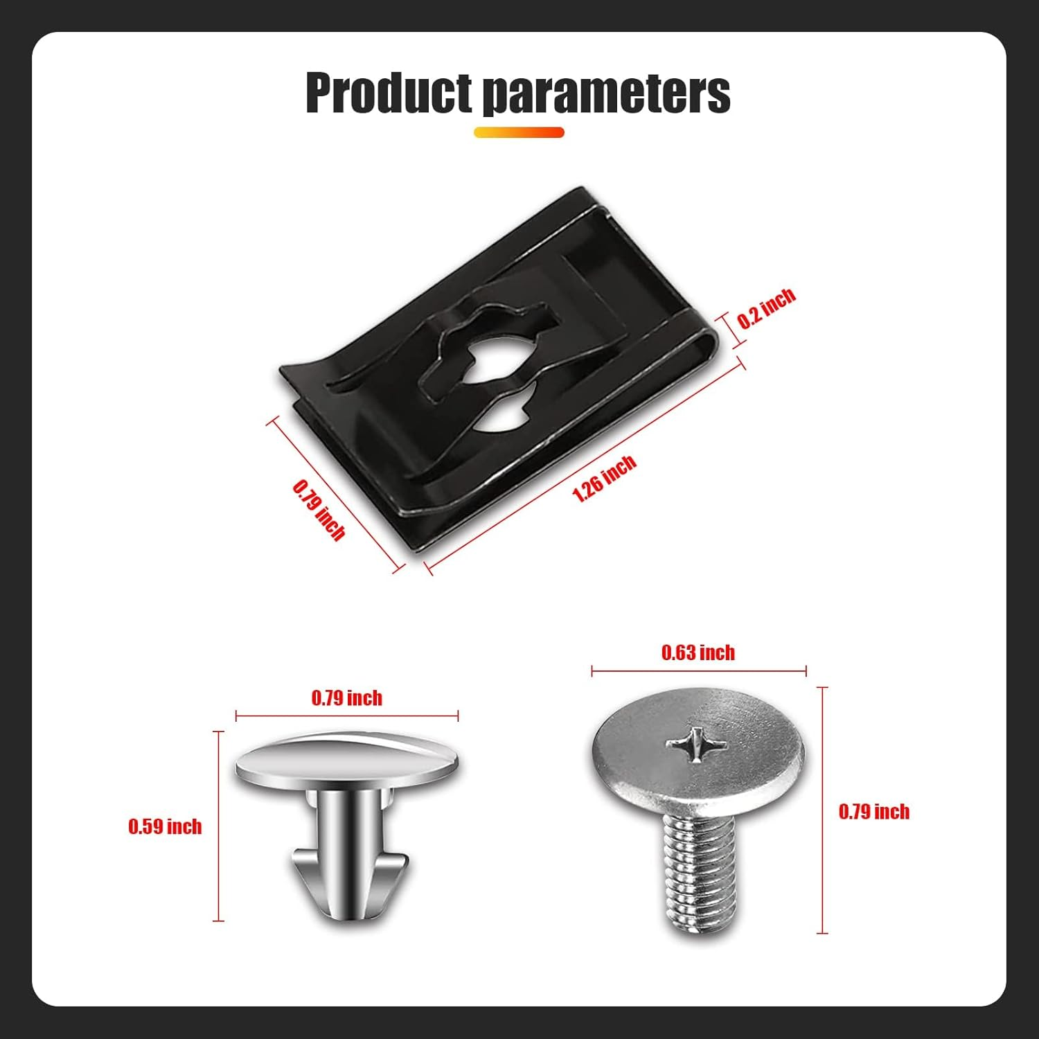 Pack-14 Lower Engine Cover Pin Screw, Engine Splash Shield Hardware Screw and Access Clip, Compatible with Honda Accord Civic CR-V 90674-TY2-A01 90105-TBA-A00 (Silver) image number 3