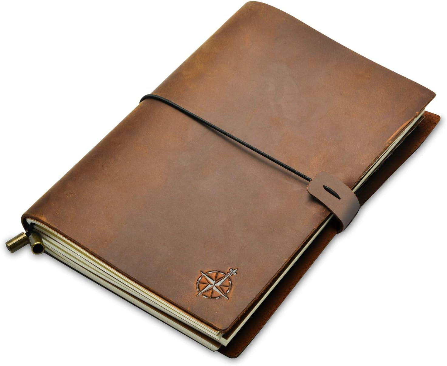 A5 Leather Travelers Notebook - Wanderings A5 Refillable Travel Journal, Hand-Crafted Genuine Leather - Perfect for Writing, Poets, Travelers, as a Diary - Blank Inserts - 22 X 15Cm, 8.5X6 (A5) image number 2