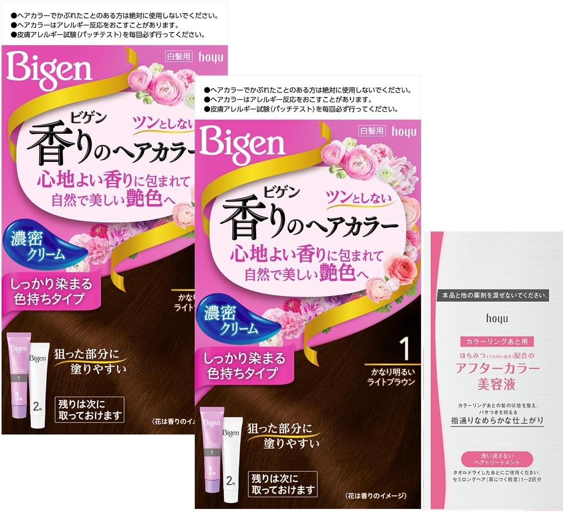 Hoyu Hoyu Bigen Hair Color Cream for Gray Hair, 6, Dark Brown, 1.4 Oz (40 G) + Agent 2, 1.4 Oz (40 G) X 2, Bonus [Quasi-Drug]
