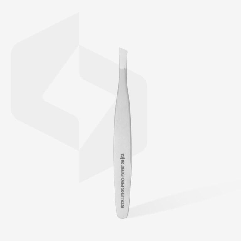 STALEKS PRO Eyebrow Tweezers with Wide and Slanted Edges, Recommended for Thick and Wide Eyebrows, Precise, Stainless Steel AISI 420, Model Expert 20/3 image number 2