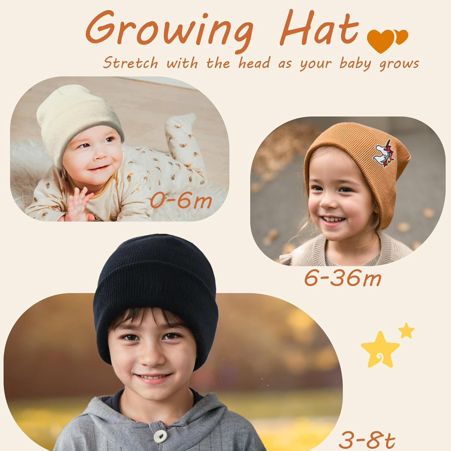 Vidsel 100% Cotton Toddler Beanie Hats for Baby Boys Girls Kids Infant Winter Hat Soft Warm Knit Cuffed Caps image number 2