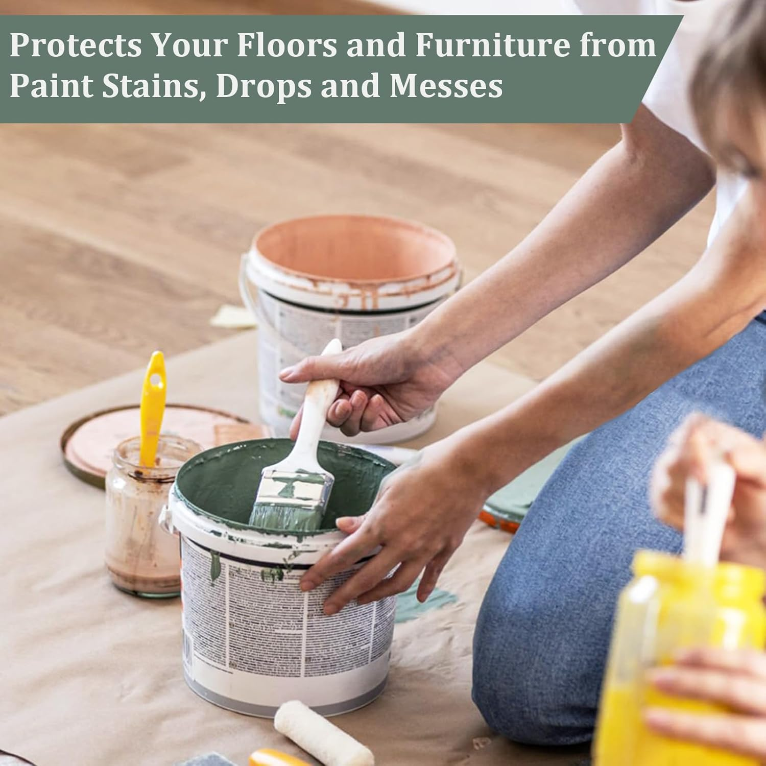 Kingorigin Grey White Canvas Drop Cloth 9X12Feet for Painting, Painters Drop Cloth, Paint Tarp, Curtains, Painting Supplies, Canvas Sheet