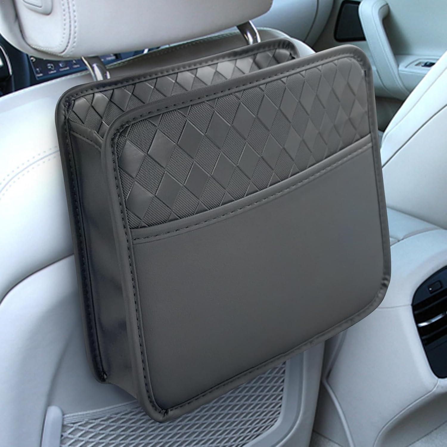 Coehaopike Car Seat Back Hanging Bag - Convenient Car Document Holder with Multi-Pocket Storage for Bottles, Travel Tidy Pouch, and Kids（Black） image number 3