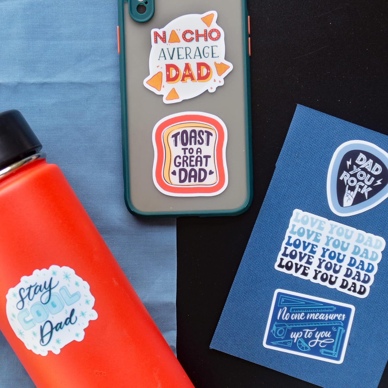 NAVY PEONY Witty Father'S Day Stickers (22 Pieces) - Vibrant, Funny, Waterproof | Unique Dad Stickers for Crafts, Scrapbooks, Water Bottles image number 1