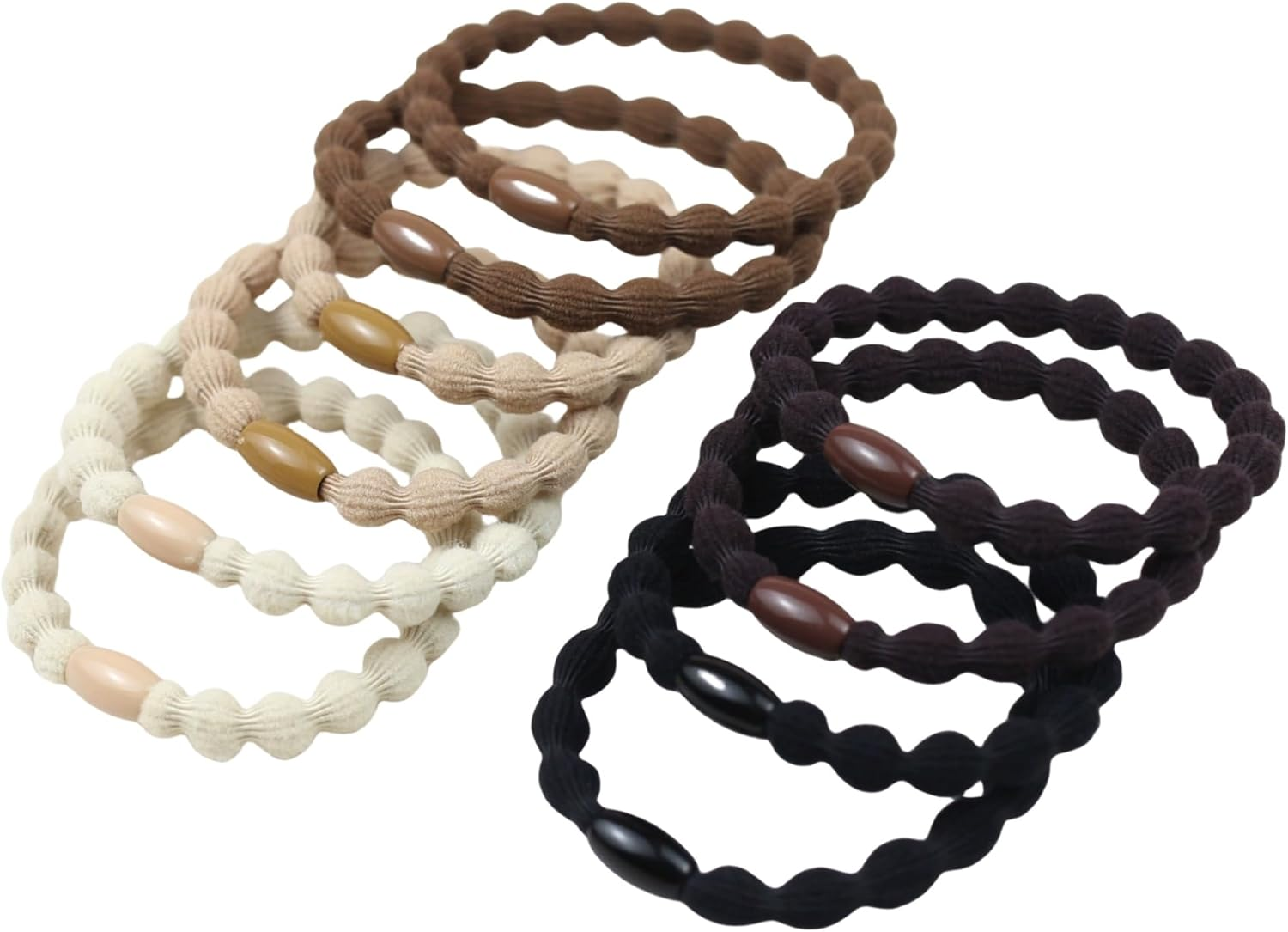 Kawlxpp 3X Stronger Hair Ties - 10-Pack Damage-Free Elastics for All Hair Types, Workouts & Daily Use | Non-Snap, Retain Shape (Earthtones, Medium)