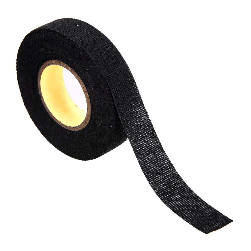 Wiring Harness Cloth Tape,Morechioce Car Waterproof Tape Noise Reduction Car Wiring Harness Tape Electrical Insulation Tape Heat-Resistant Adhesive for Car Motorcycle 25M X 3Cm,Black image number 1