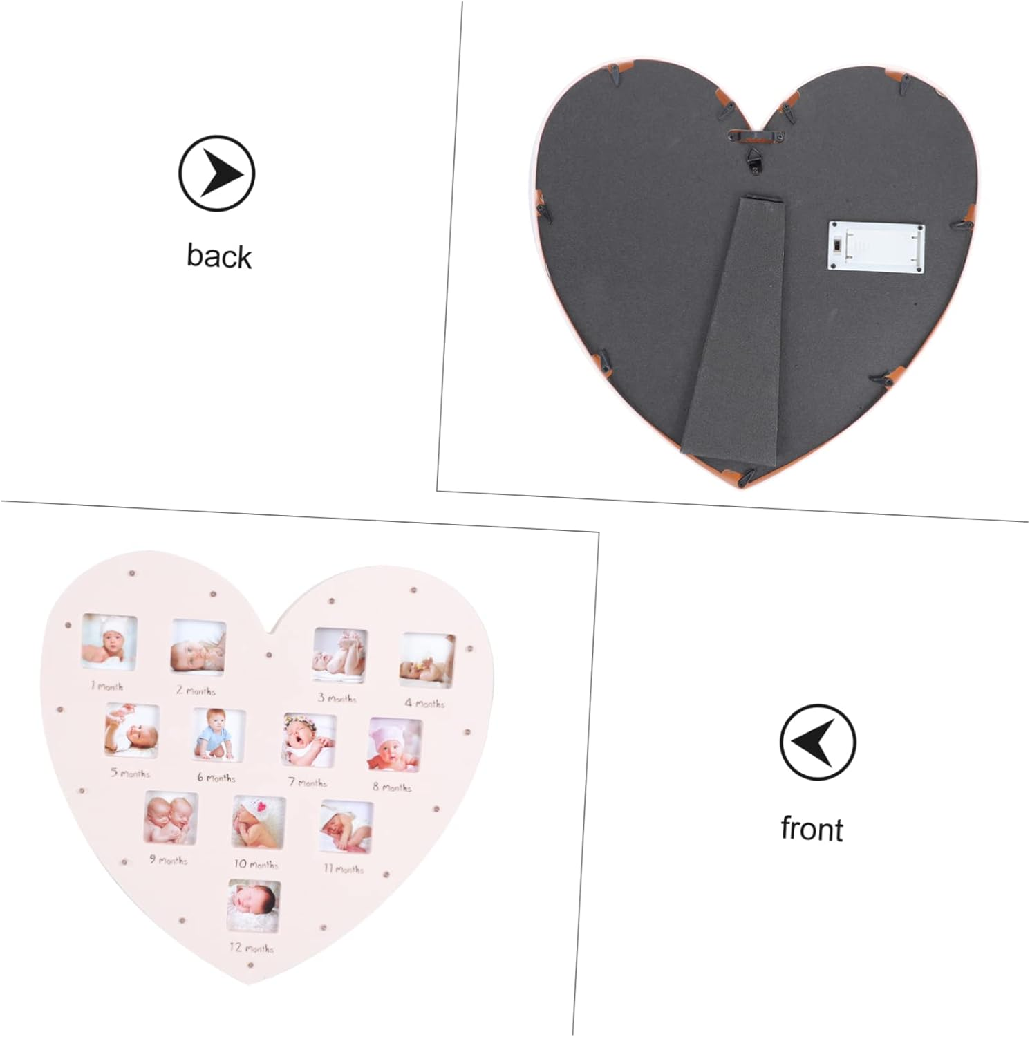 Growth Record Photo Frame for First Year Shape Design Keepsake for Year Old Boy image number 2