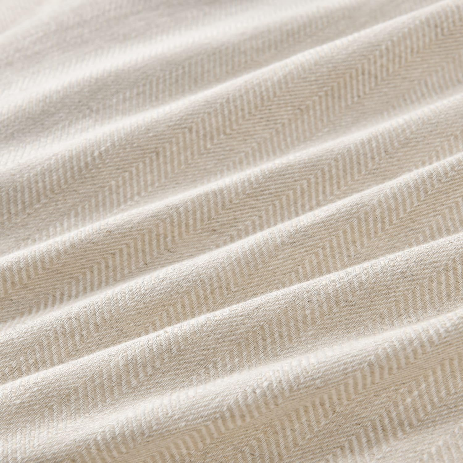 Washed French Linen Bed Skirt, 16-Inch Dust Ruffle, Queen Size 60" W X 80" L, Herringbone Linen, Super Soft, Natural Color image number 1