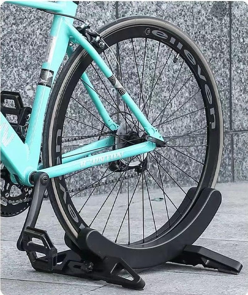 Bike Stand Bike Storage Rack, Adjustable Organizer Bicycle Floor Stand Bicycle Parking Rack for Indoor Mountain Road Bikes (Black)