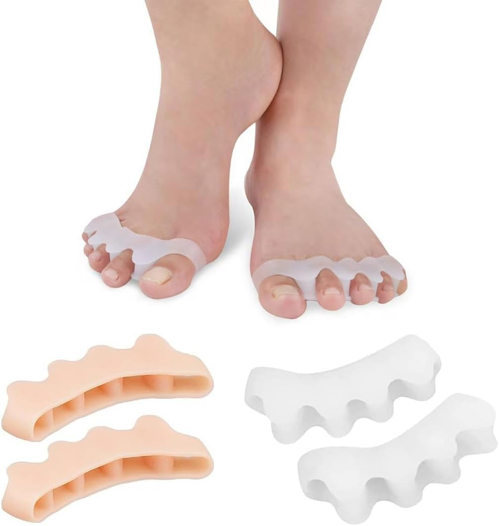Toe Separators Hallux Valgus Silicone 4 Pieces Toe Separators Toe Separators for Hallux Valgus Pain Relief Suitable for Men and Women image number 2