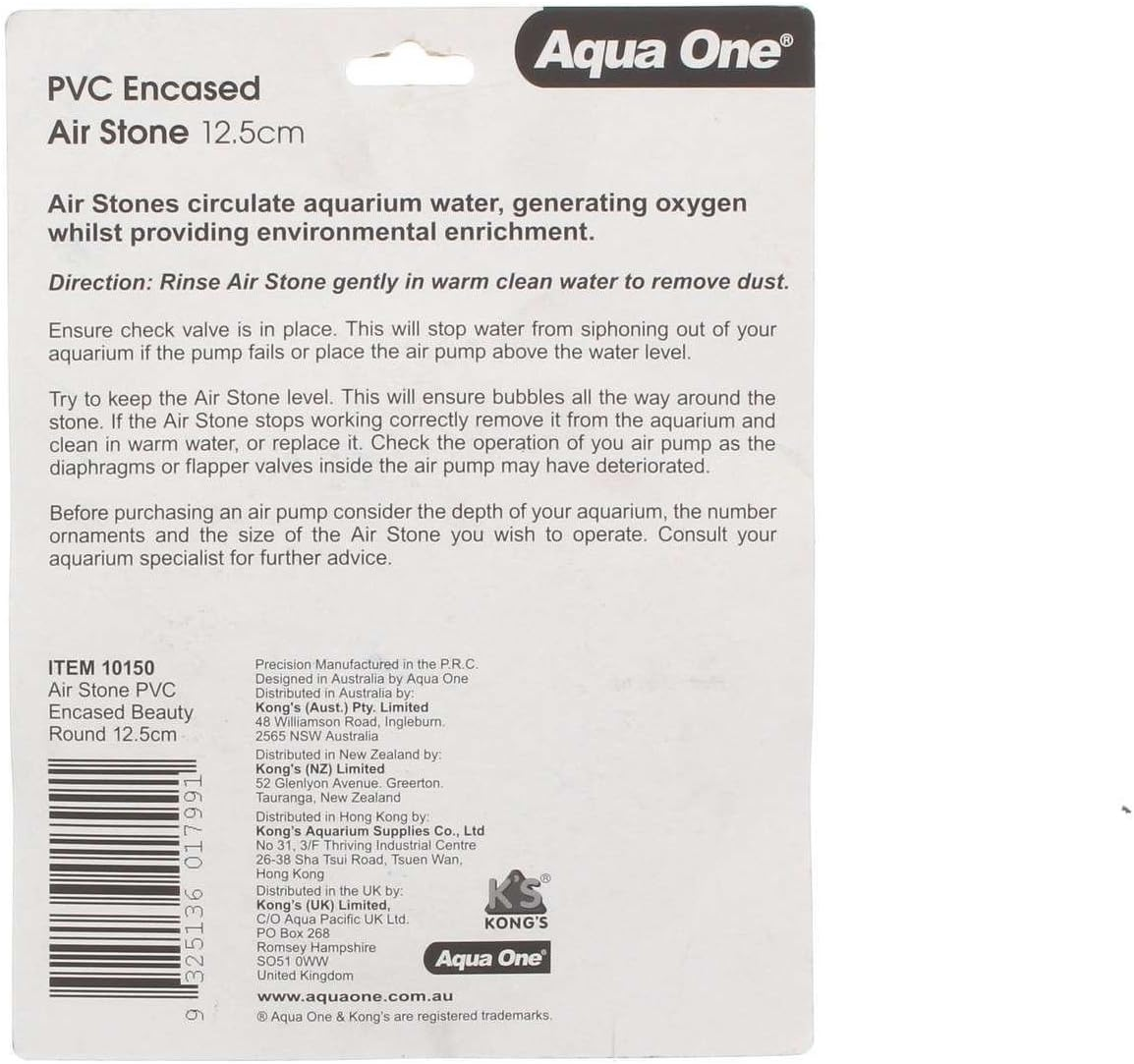 Airstone PVC Encased Beauty round 12.5Cm 10150 Fish Tank Aquarium Aqua One