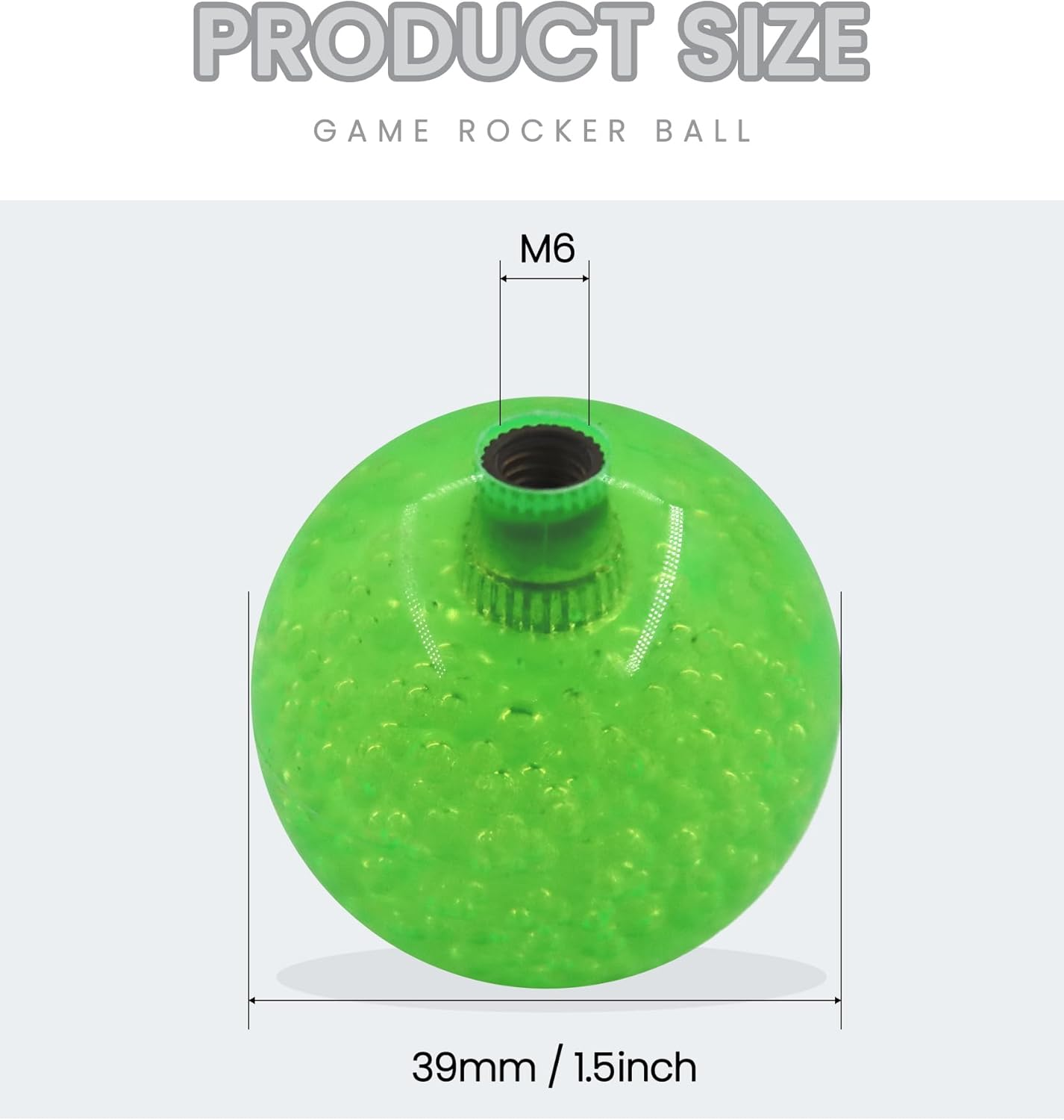 Timebid 35MM Crystal Joystick Ball Top Handle Rocker | M6 Screw Head Arcade Game Joysticks Easy-Install Replacement DIY Parts(Pack of 2) Green*2 image number 2