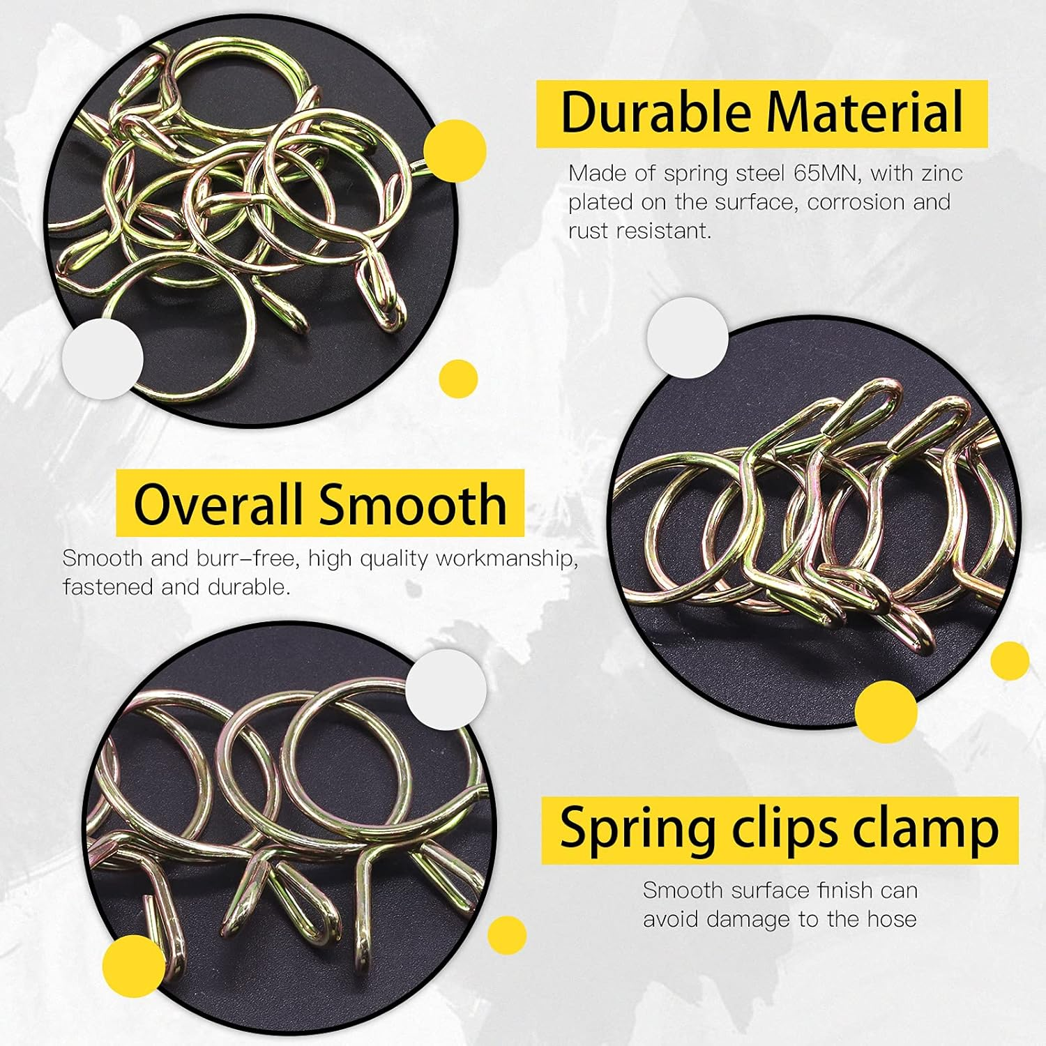 Hilitchi 450Pcs 17Sizes Fuel Line Hose Tubing Spring Clips Clamps Hose Fastener Assortment Kit for Motorcycle Scooter ATV, 5-22Mm image number 2