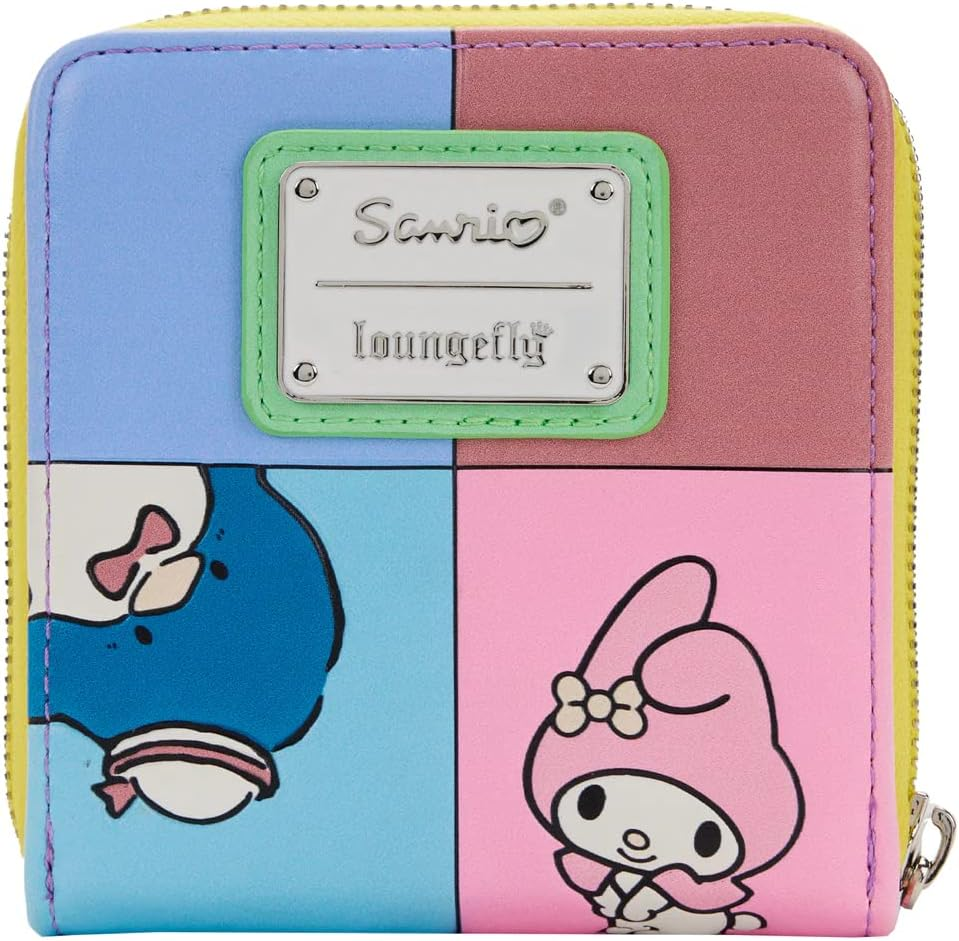 Loungefly Hello Kitty and Friends Color Block Zip around Wallet, Multicolored, Bifold image number 1
