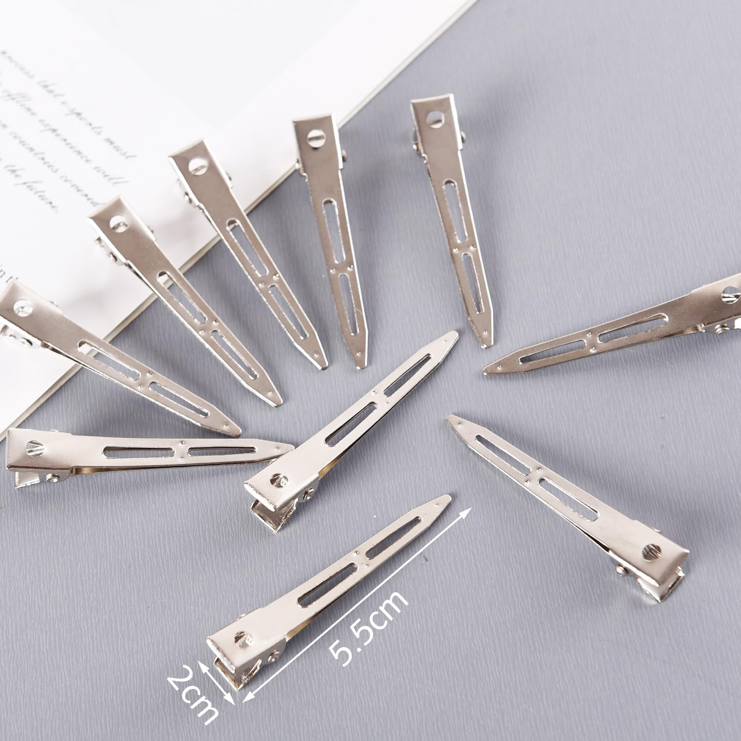 Set of 30 Silver Hair Clips, 5.5 Cm, Crocodile Hair Clips, Metal Hair Clips, Women'S Hair Clip, Hairdressing Salon, Girls Hairstyle DIY image number 5