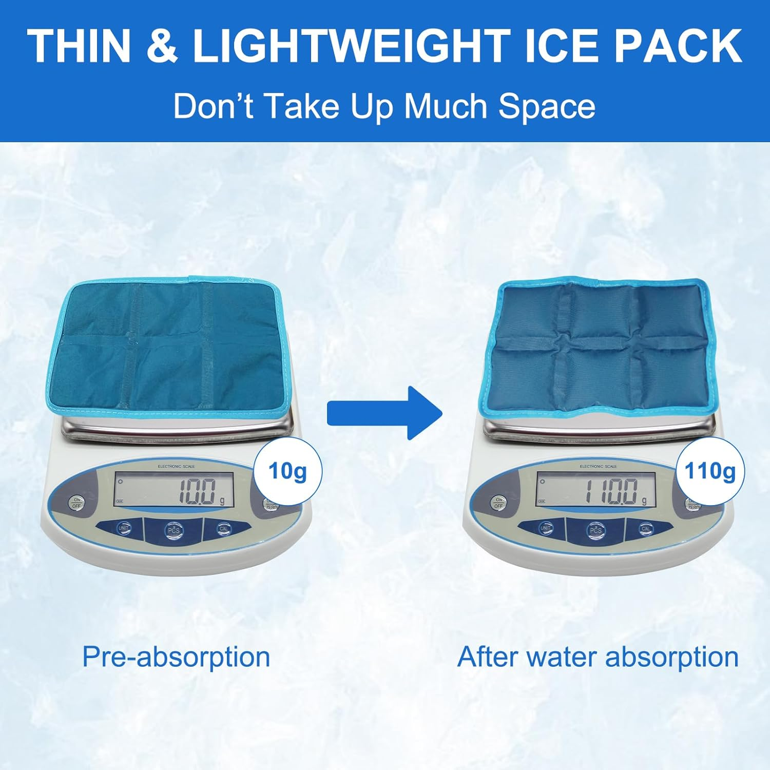 Flexible Ice Packs for Lunch Boxes, Reusable Long Lasting Cold Packs for Kids Lunch Bags & Coolers, Slim Soft Gel Ice Pack 4 Pcs for Food Preservation，Cooler for Picnic, School, Sports & Camping image number 2