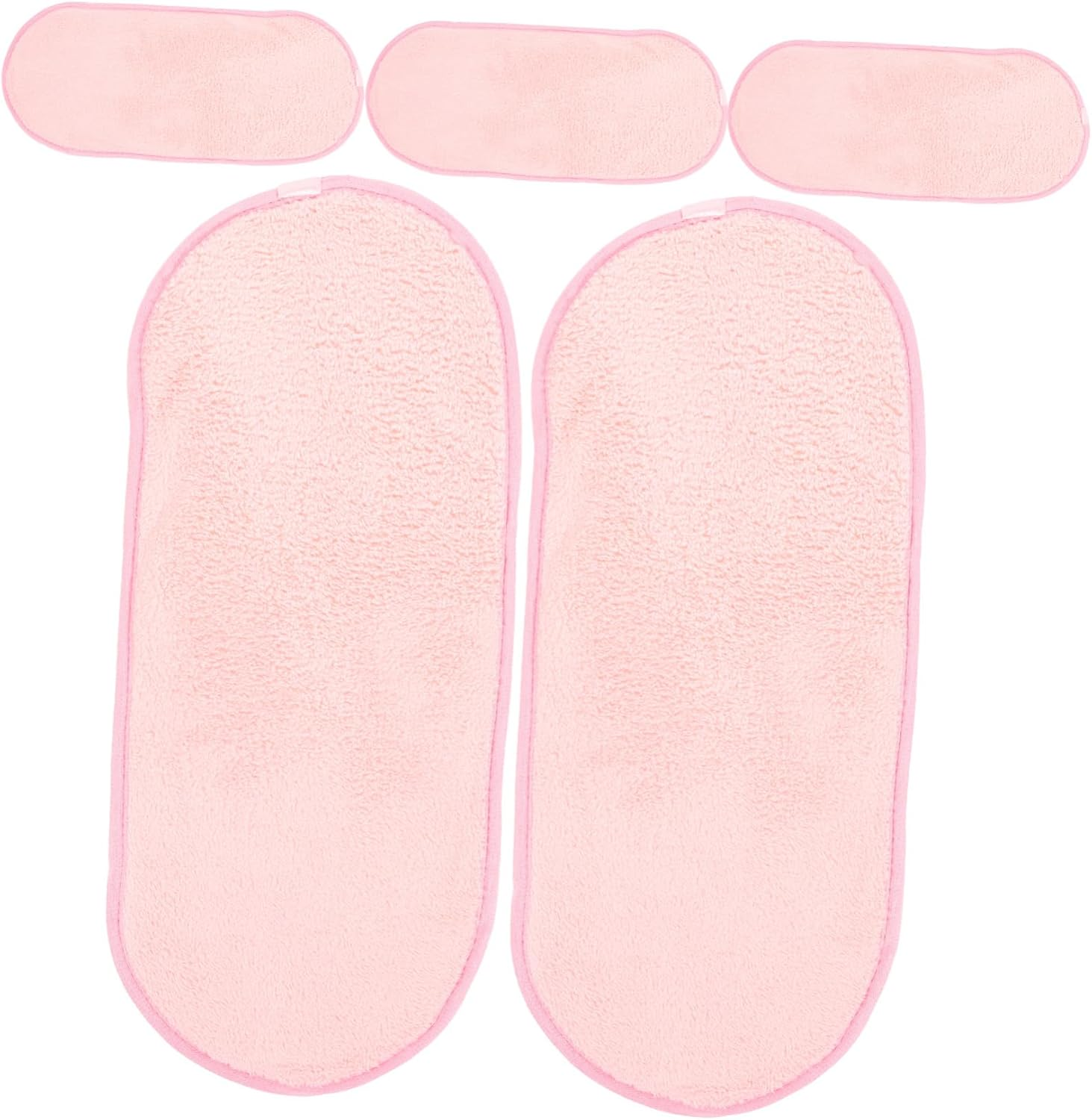 PAMINGONO 5Pcs Coral Fleece Face Towels Portable Makeup Remover Cloths Reusable Washable Face Wash Cloths for Travel Outdoor Camping in Pink image number 3