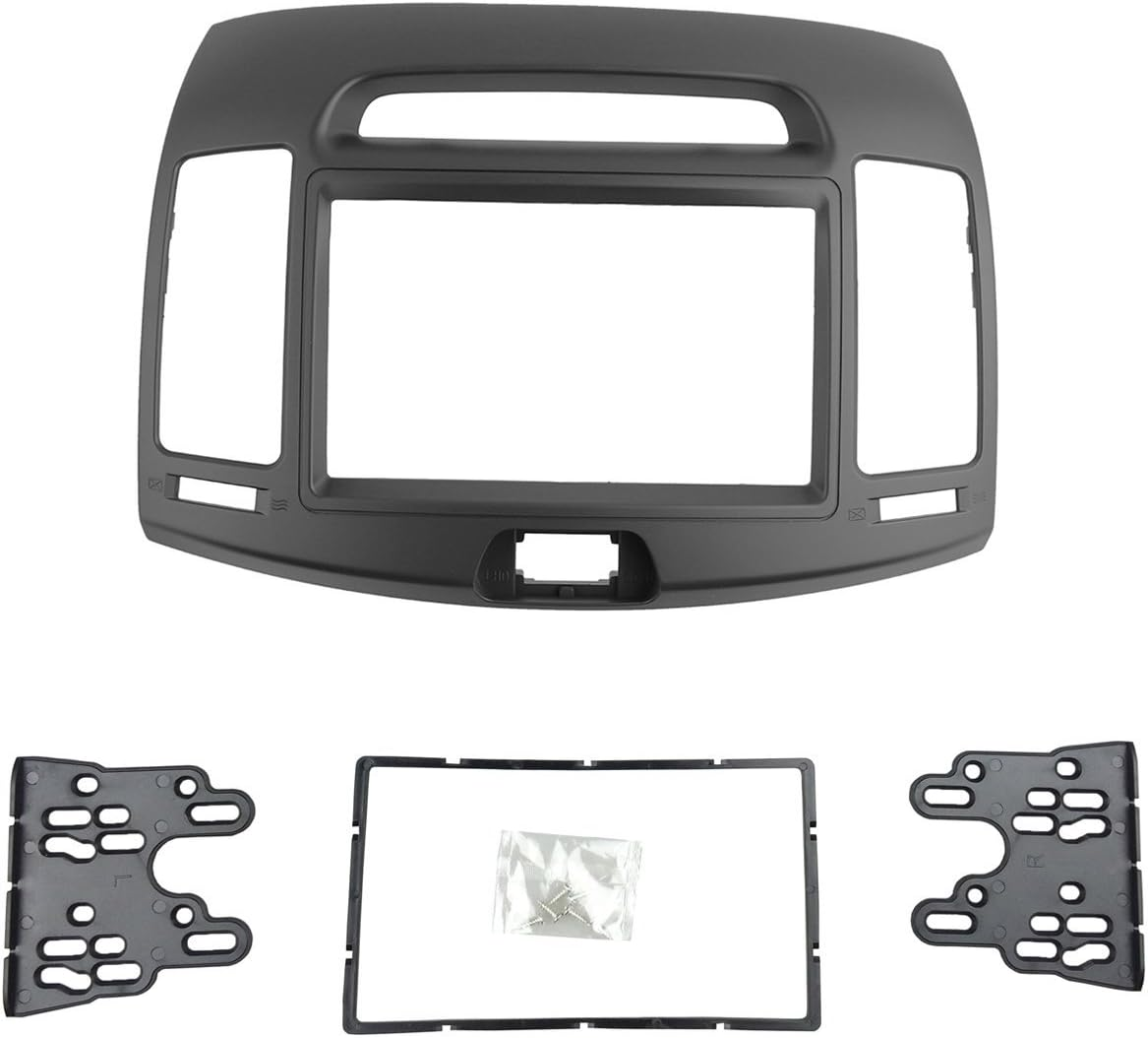 DKMUS Car Stereo Dash Radio Fascia Kit for 2006-2010 Hyundai Elantra (HD), Avante (HD) 2006-2010 Installation Trim Panel Frame Double Din (Black)