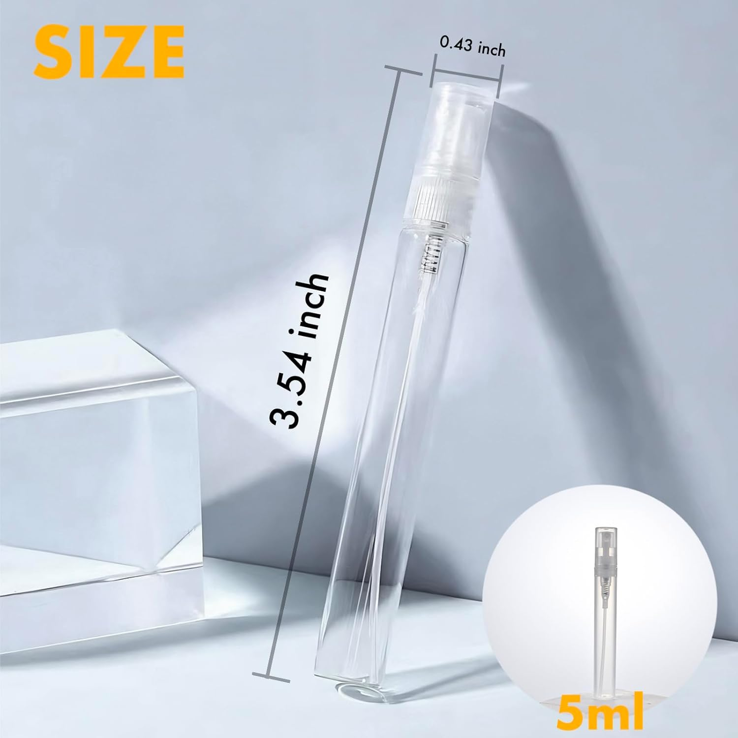 BILBYBOP Mini Perfume Sample Bottles, 10 Pack 5 Ml Plastic Small Perfume Spray Bottle, Fine Mist, Portable Perfume Travel Refillable Bottle, 2025 Upgraded Atomizer Sprayer for Perfume, Clear image number 1