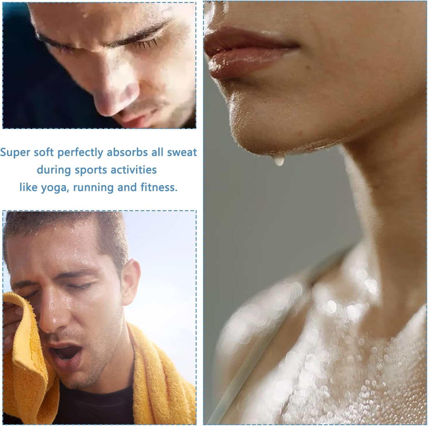 Pack of 3 Sports Headbands, Elastic Hair Bands, Non-Slip Sweatband, Highly Stretchy Hair Band for Jogging, Running, Hiking, Makeup, Bicycle and Basketball (Colour 3) image number 1