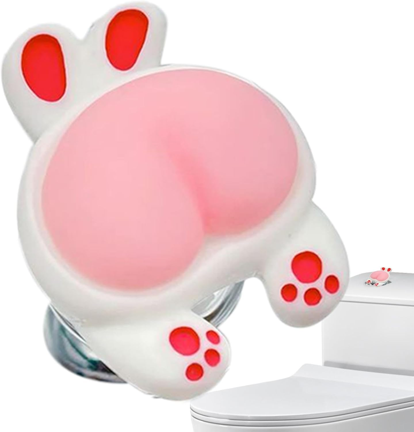 Toilet Button Pusher | Button Pusher Cover Assist Tool Animal Butt,Bathroom Decor Replacement Parts, Toilet Press Helper for Long Nail Protection - Kitten Butt image number 7