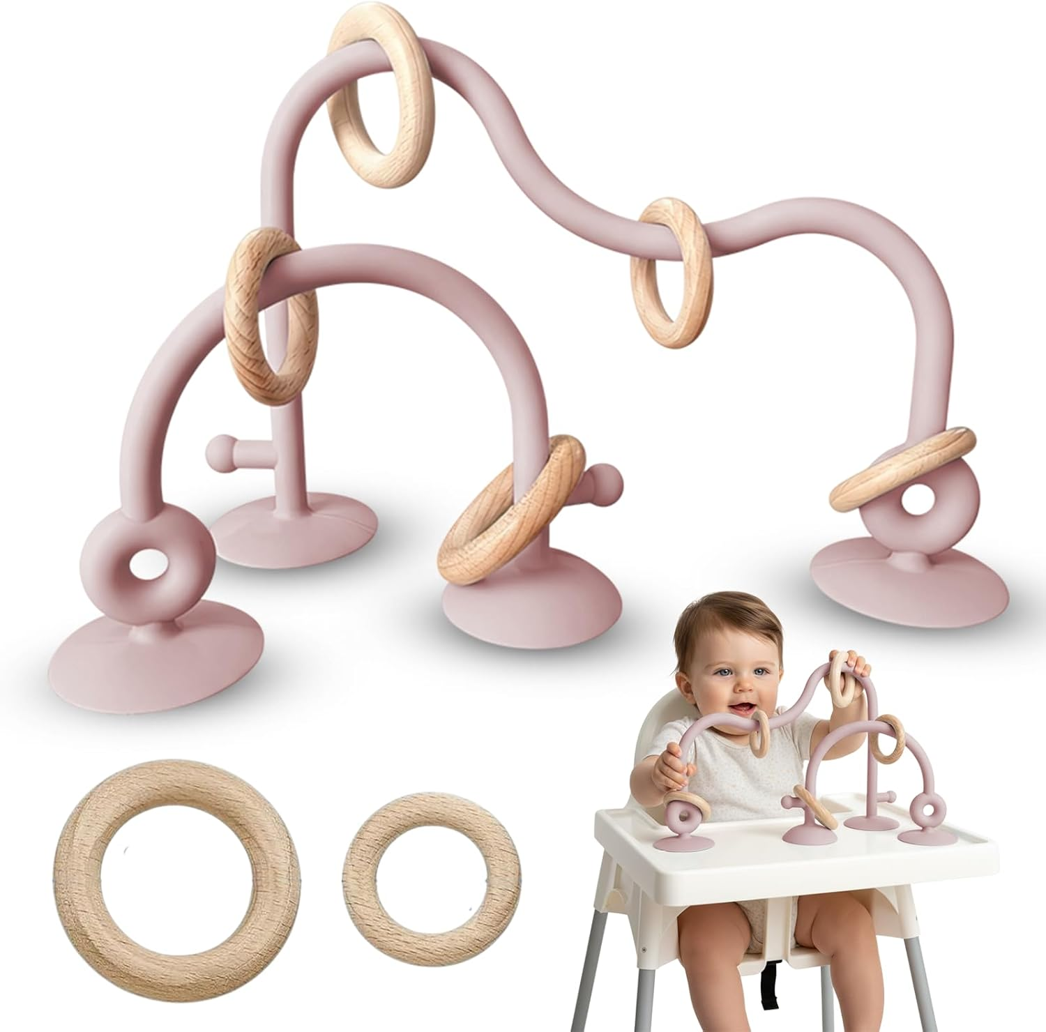 Sensory Highchair Suction Toy for Infant Toddlers 6 12 18 Months, Food Grade Silicone Montessori Educational Cognitive Development Parent-Child Baby Bath Toy | Bpa-Free | Food-Grade | Dishwasher Safe