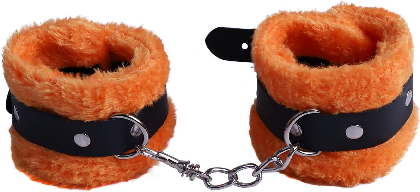 Mineens Handcuffs Sexy Toy,Orange Plush Handcuffs,Novelty Animals Costume Party Accessory Role-Playing Accessories,Sexy Plush Handcuffs Set Suitable for Couple Role-Playing Party Supplies image number 1