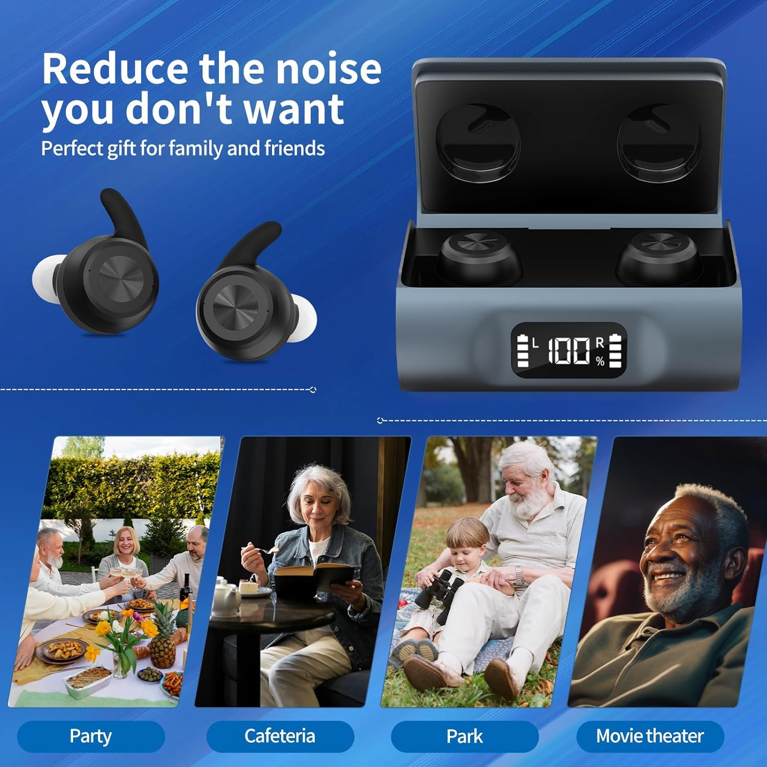 Digital Hearing Aids for Seniors &ndash; Noise Cancelling with 16-Channel Sound Processing, Rechargeable Bluetooth Wireless Hearing Aids with Charging Case, Invisible & Comfortable Fit image number 4