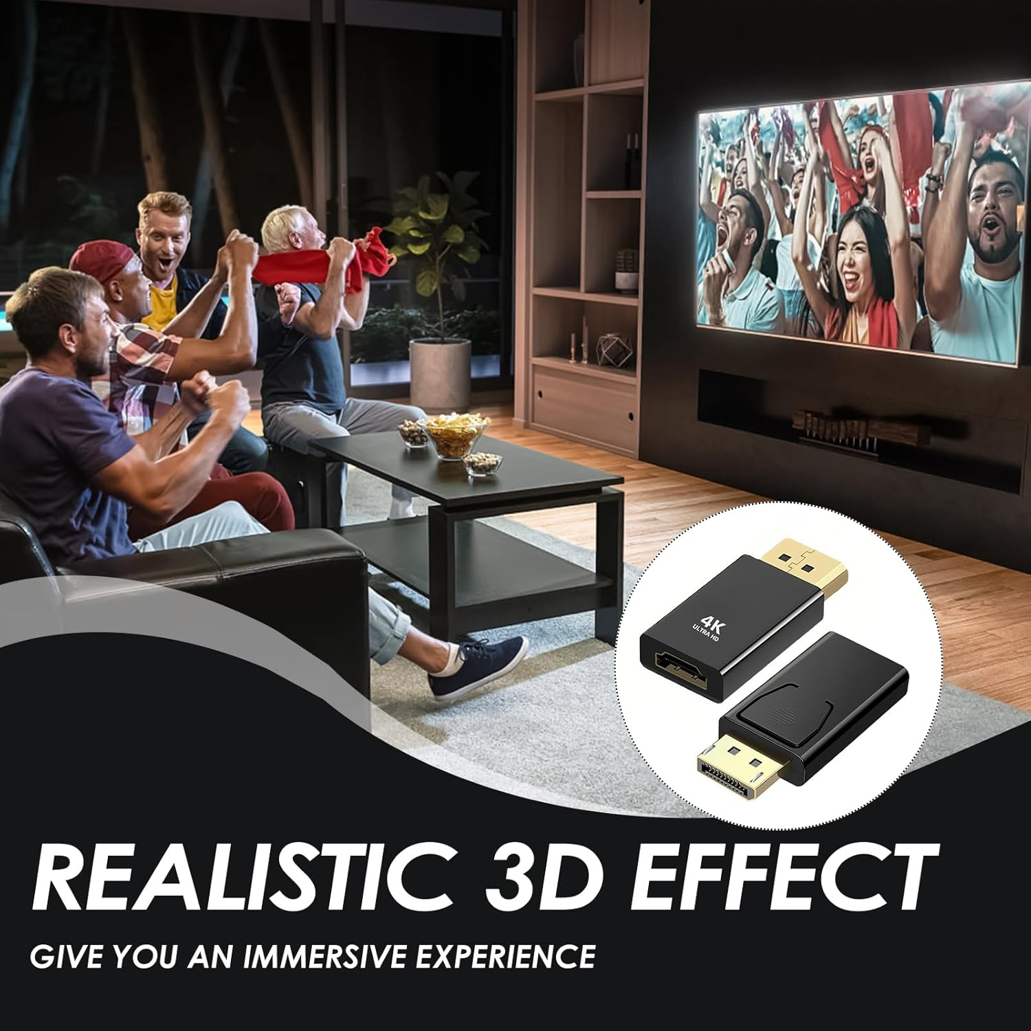 2 Pack Displayport to HDMI Adapter, 4K DP to HDMI Converter Displayport 1.4V Nickel Plated, DP Male to HDMI Female for Desktop, Laptop, Projector, HDTV image number 4