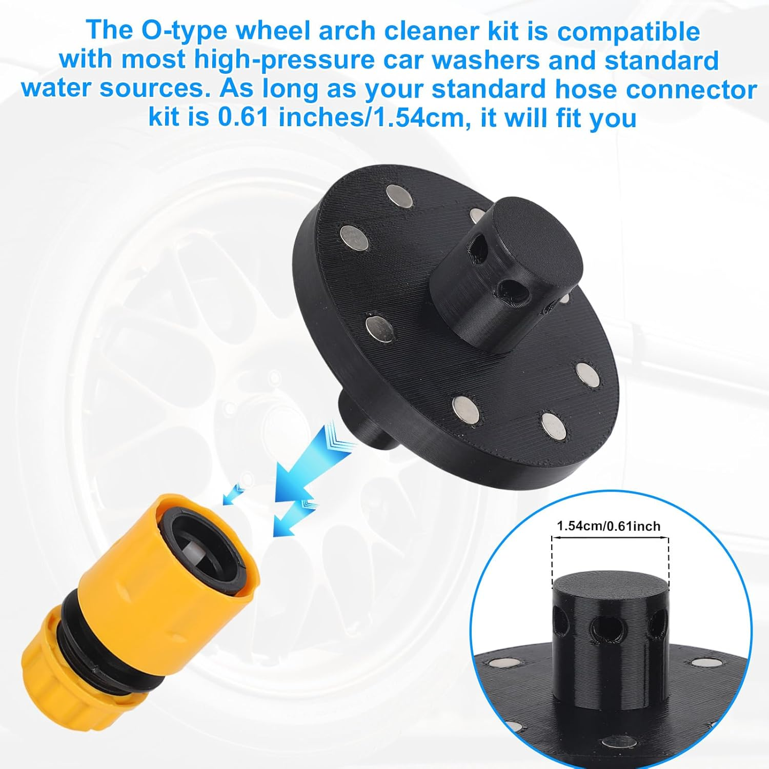 O-Ring Chassis Cleaner Flusher Kit, Black Magnetic Chassis Flusher Kit with 360&deg; Spinning Nozzle for Trucks Cars SUV image number 1