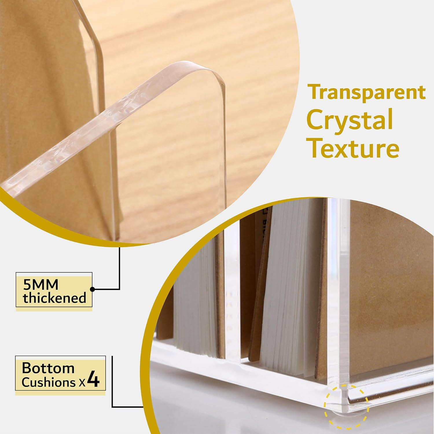 SANRUI Acrylic Mail File Organizer Sorters for Desk, 3 Upright Compartments Laddered Clear Desktop Vertical Letter Holder, Multifunction Envelope Folder Racks Holders for Office,Home, School image number 5