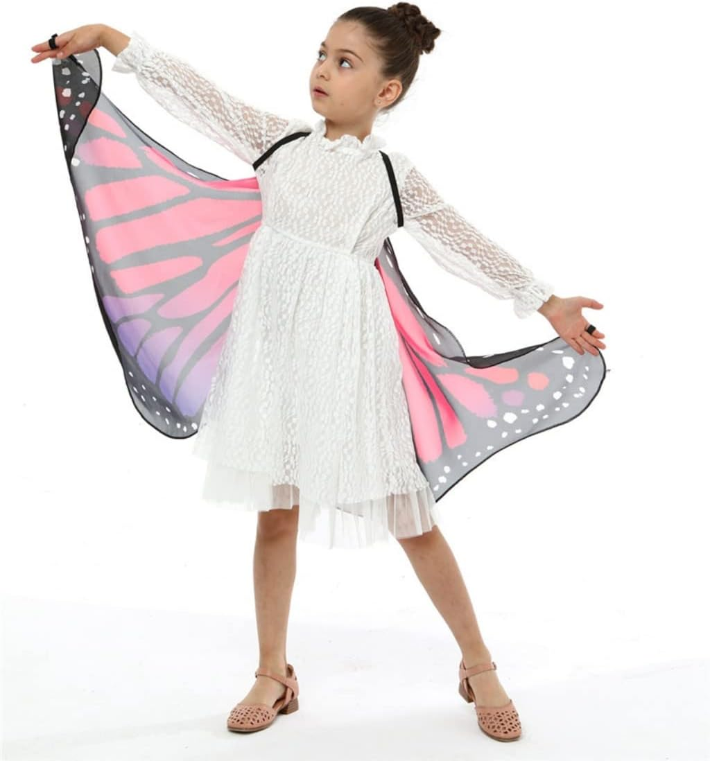 Costume Bay Kids Girls Butterfly Wings Cape Princess Scarf Fairy Wrap Cloak Shawl Book Week Halloween Costume Dress Up image number 5