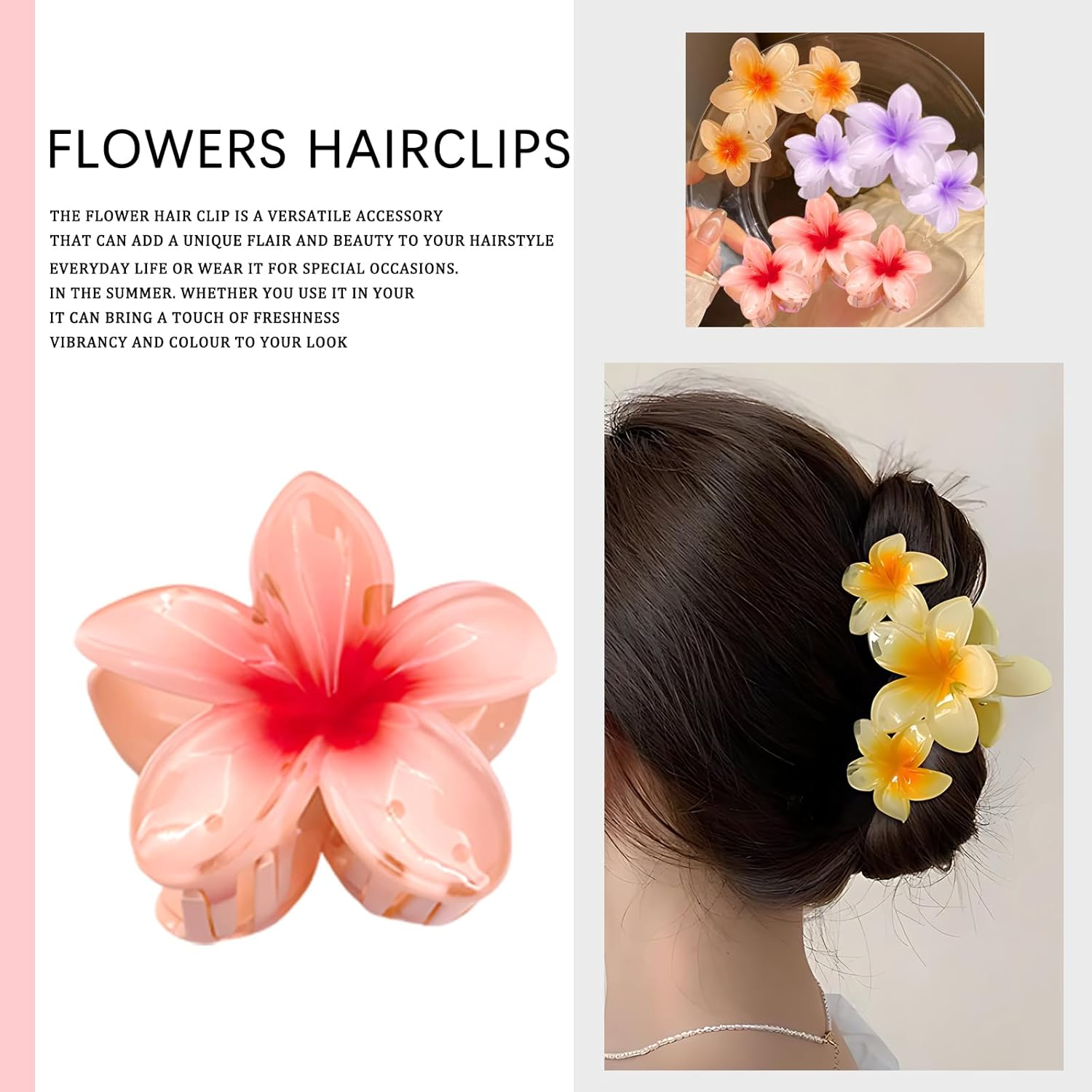 Pack of 12 Flower Hair Clips Small Hair Clip Flower for Women Girls Flower Hair Clip Flower Clips Hair Flowers Clip Hair Clips Women Thick Hair Styling Accessories (4 Cm) image number 2