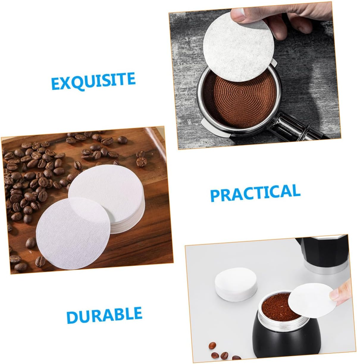 COHEALI 300Pcs Unbleached Coffee Filter Paper Espresso Filtering Paper Disposable Filter Pads for Manual Drip Coffee image number 2