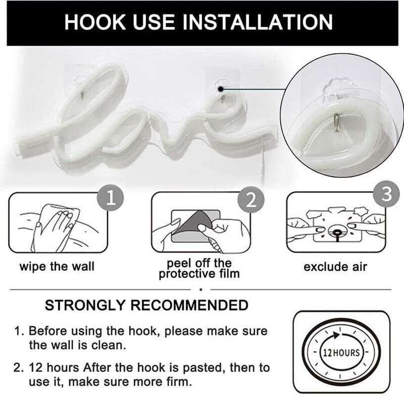 LED Neon Sign Lamp Usb/Battery Power Home Wedding Decor Love Rainbow Night Light - Pink image number 3