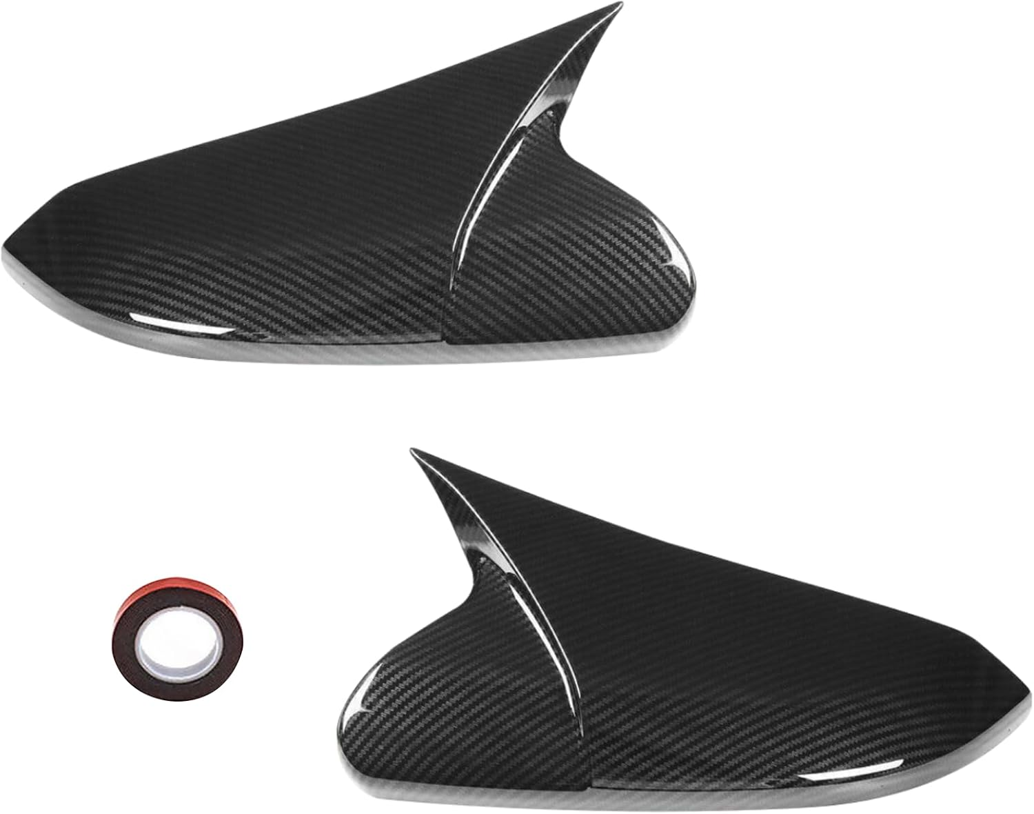Moonlinks Compatible with 2016-2021 Honda Civic Side Ox Horn Mirror Cover Replacement,Glossy Black Mirror Cap for 10Th Gen Civic,2019-2022 Insight,Lh & RH Side Door Rearview Mirror Cover Trim(1 Pair）