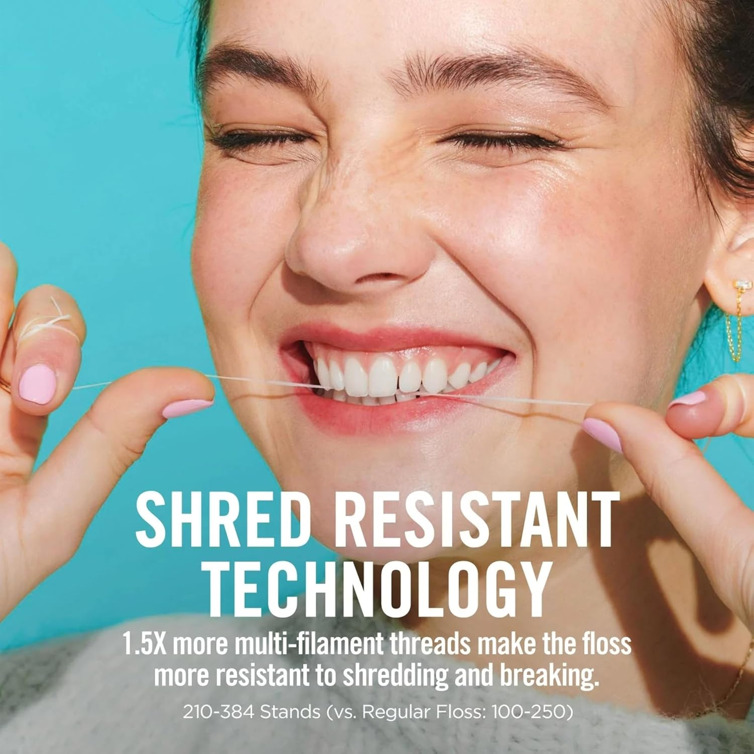 Reach Unflavored Waxed Dental Floss for Oral Care & Removal of Plaque & Food from Teeth & Gum Line, Accepted by the American Dental Association (ADA), Unflavored, 55 Yds (Pack of 6) image number 1