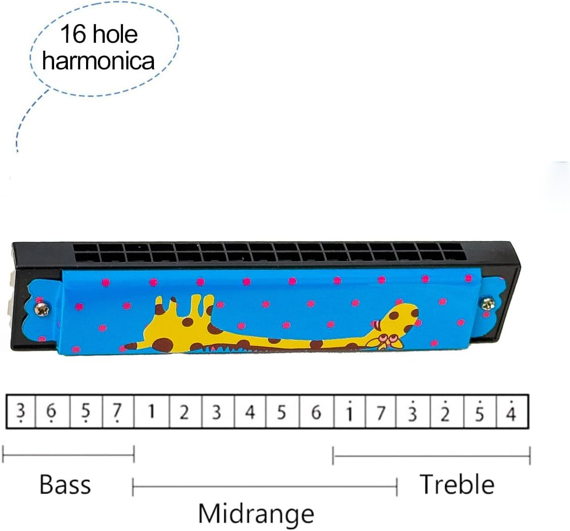 Harmonica, Giraffe Pattern Harmonica Kids, 16-Hole &ndash; Fun Giraffe Gift for Music Lovers