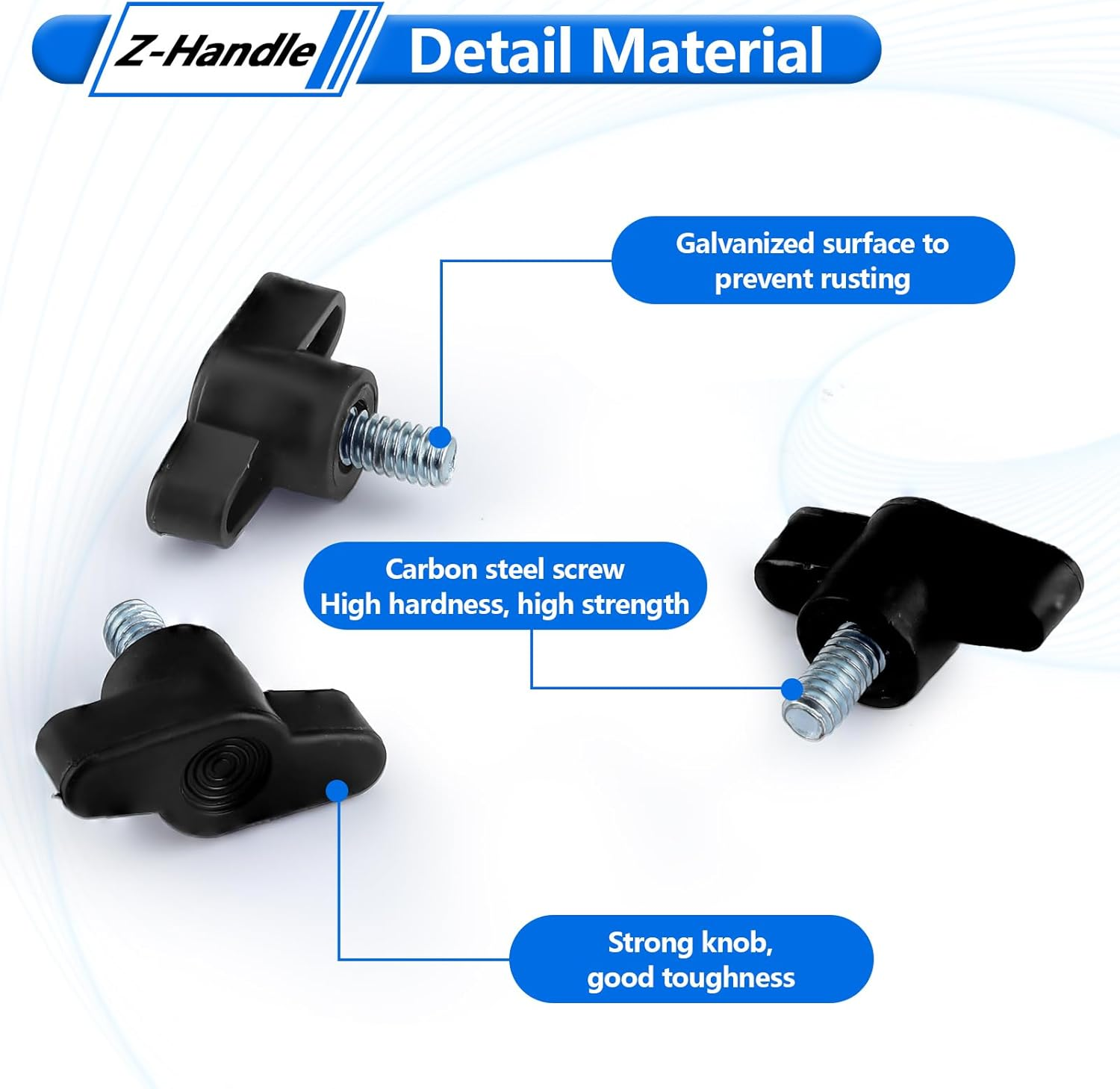 30Pcs 1/4"-20 X 1/2" Thumb Screws, Galvanized Carbon Steel Standard/Coarse Thread Thumb Screw image number 6