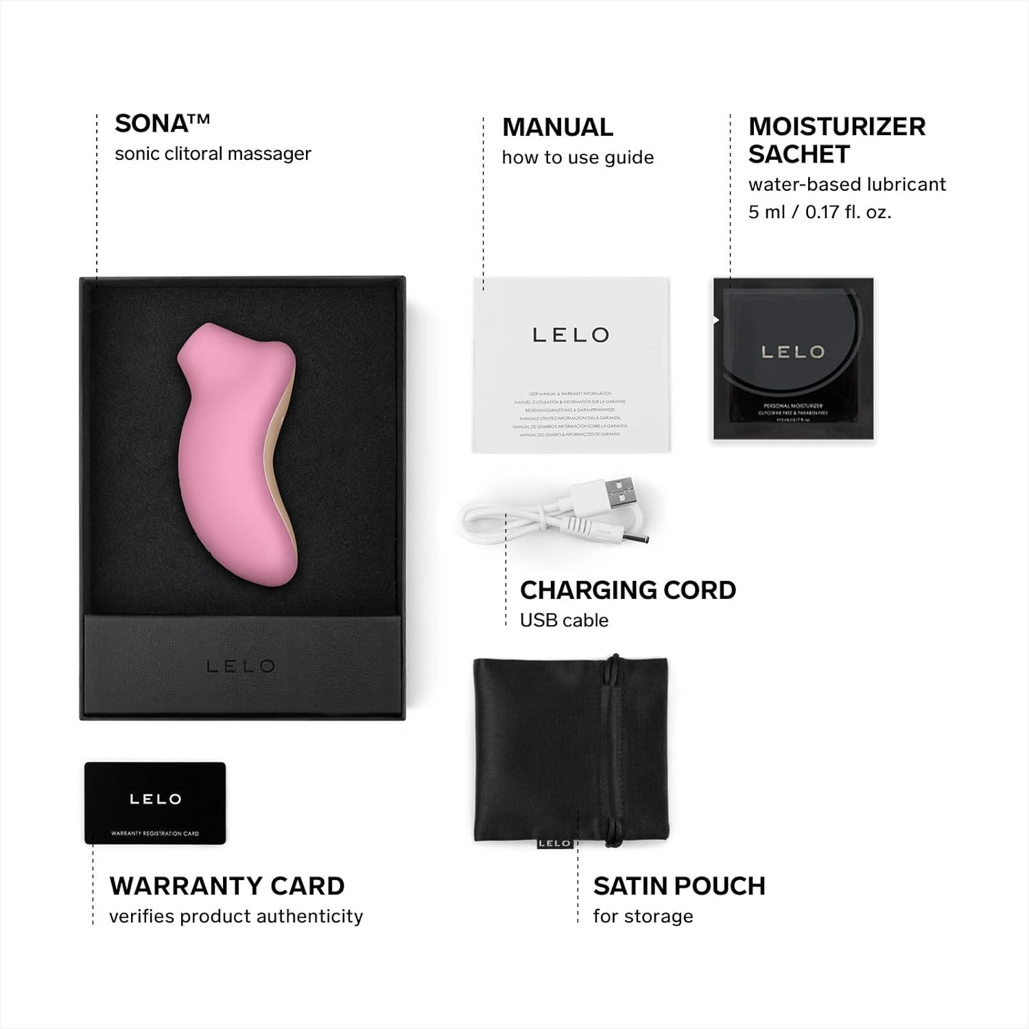 LELO SONA Sonic Massager, Sex Toy for Woman, Waterproof Clit Sucker, Rechargeable Pulsating Vibrator for Women, Suction Vibrator, Female Pleasure Toys, Vibrator Adult Sex Toy, Pink image number 3