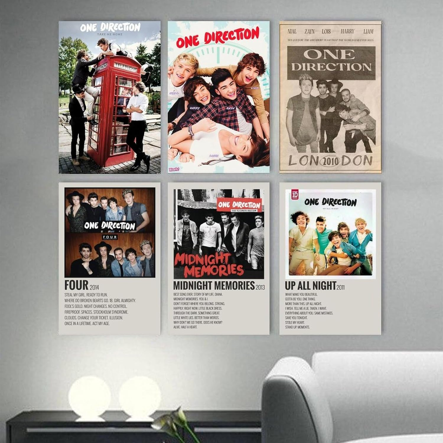 One Poster Direction Music Vintage Cover Poster a Set of 6 Canvas Posters Room Aesthetic Festival Family Bedroom Decor Wall Art Home08X12Inch(20X30Cm) Style image number 6