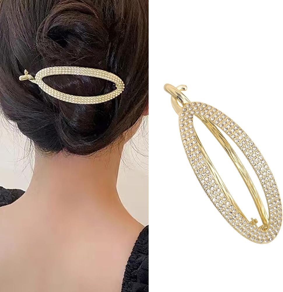 Rhinestone Claw Hair Clips for Women Hair Accessories No Slip Grip Hair Clips for Women Girls Updo Hair Clips for Fine Thick Hair Big Gold Diamond Claw Barrette Sparkly Decorative Crystal Hair Clips image number 2