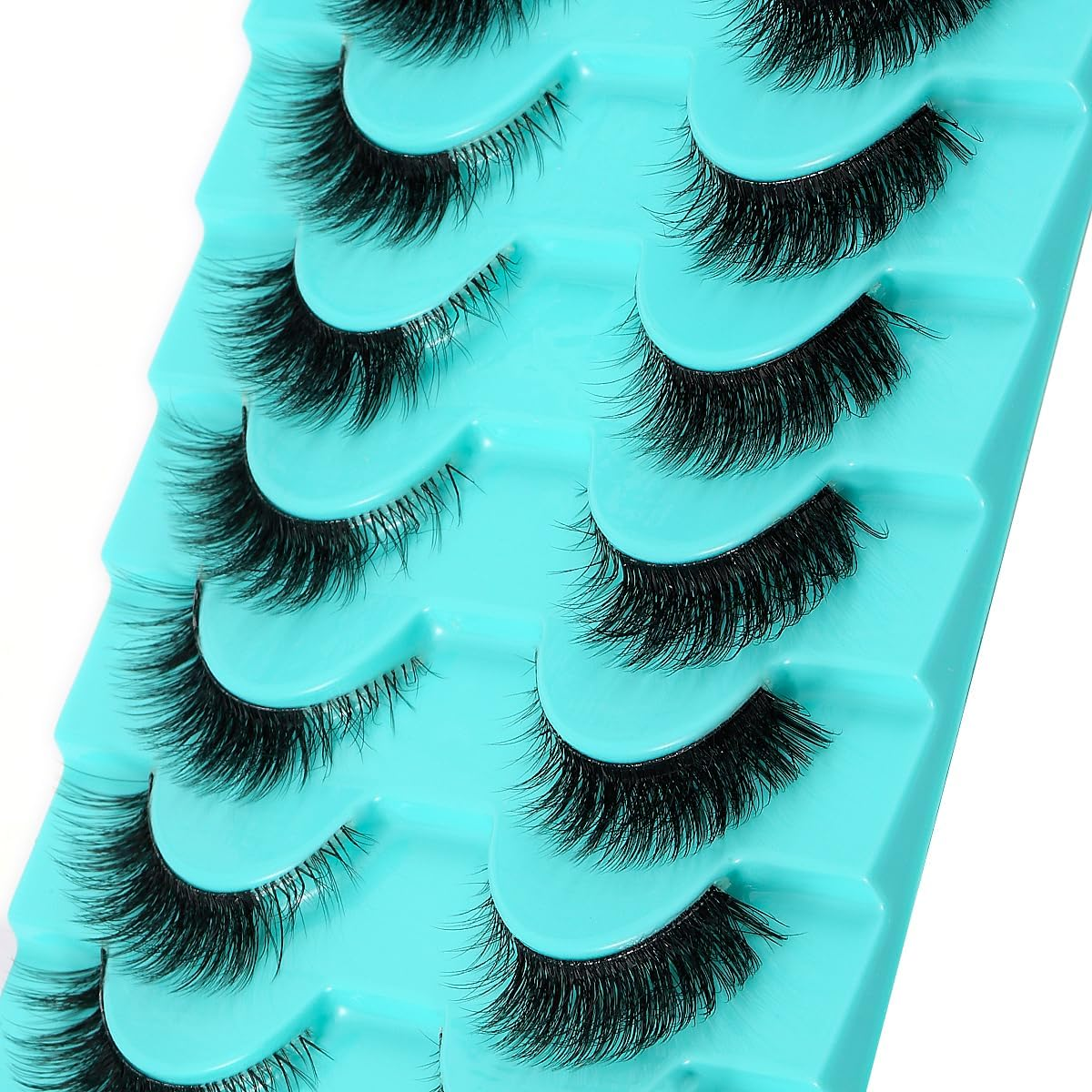 HICOCU Manga Lashes False Eyelashes Look like Individual Clusters Fluffy Faux Mink Lashes Natural Look 5 Pairs (AW9)